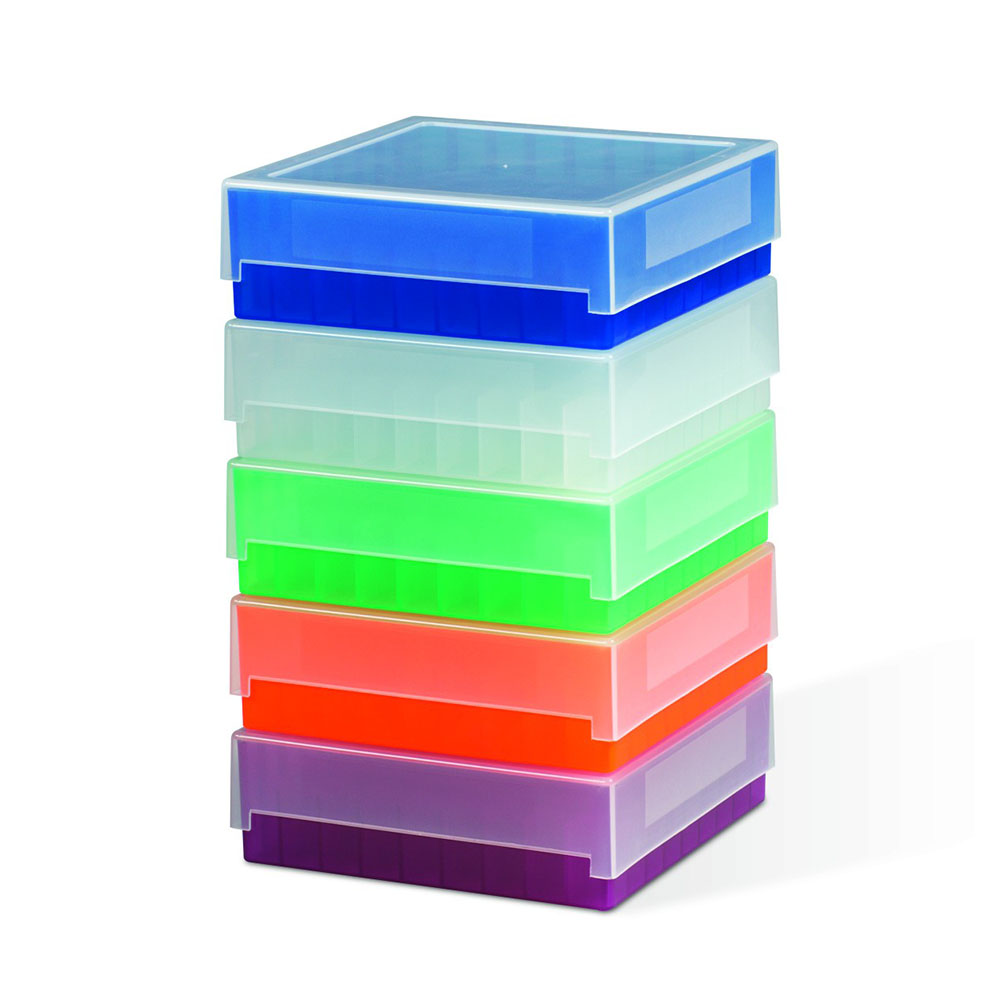 BelArt 81 Place Plastic Freezer Storage Boxes; Purple (Pack of 5) Lab